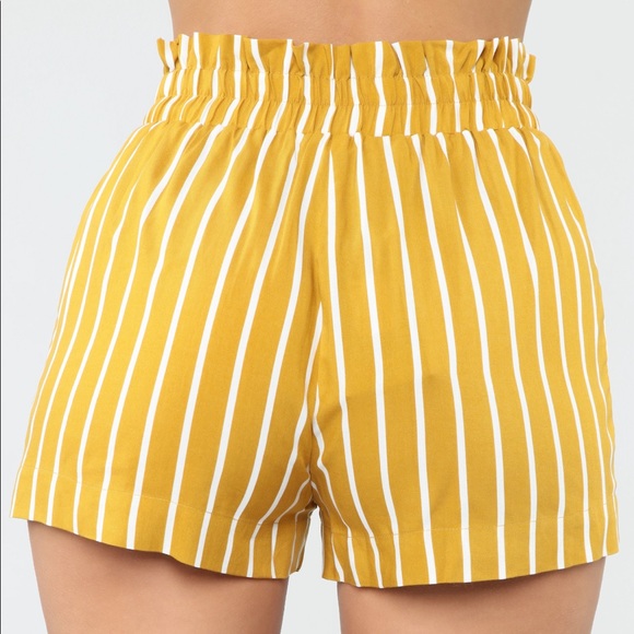 STRIPED HIGH WAISTED TIE SHORTS โข FASHION NOVA - Picture 4 of 4